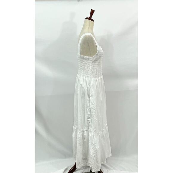 TROVATA Birds of Paradis M Medium Dolores Dress Classic White Smocked Midi NWT - Picture 6 of 10